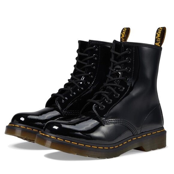 New Women's Doc Dr. Martens 1460 Patent Lamper Leather Boots Size 8 MSRP $170 - Picture 1 of 6